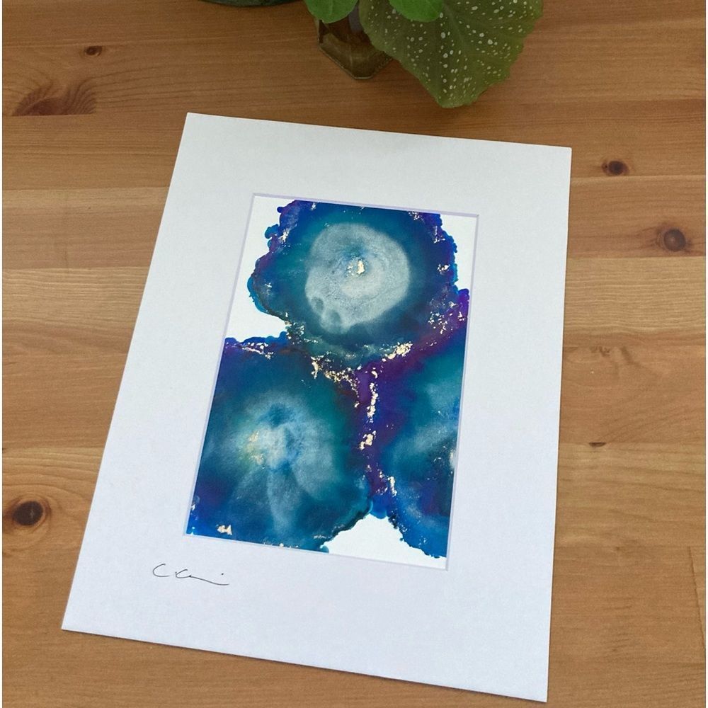 New Original Signed Artwork Alcohol Ink on Paper